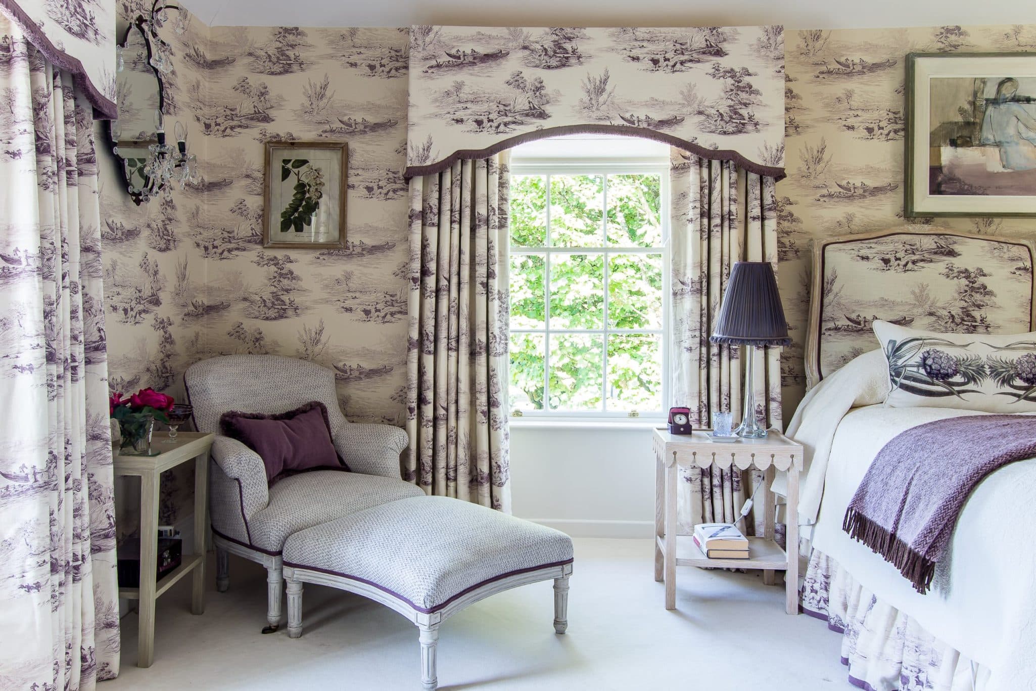 Country House bedroom interior design by Fiona Campbell Interior Design, London