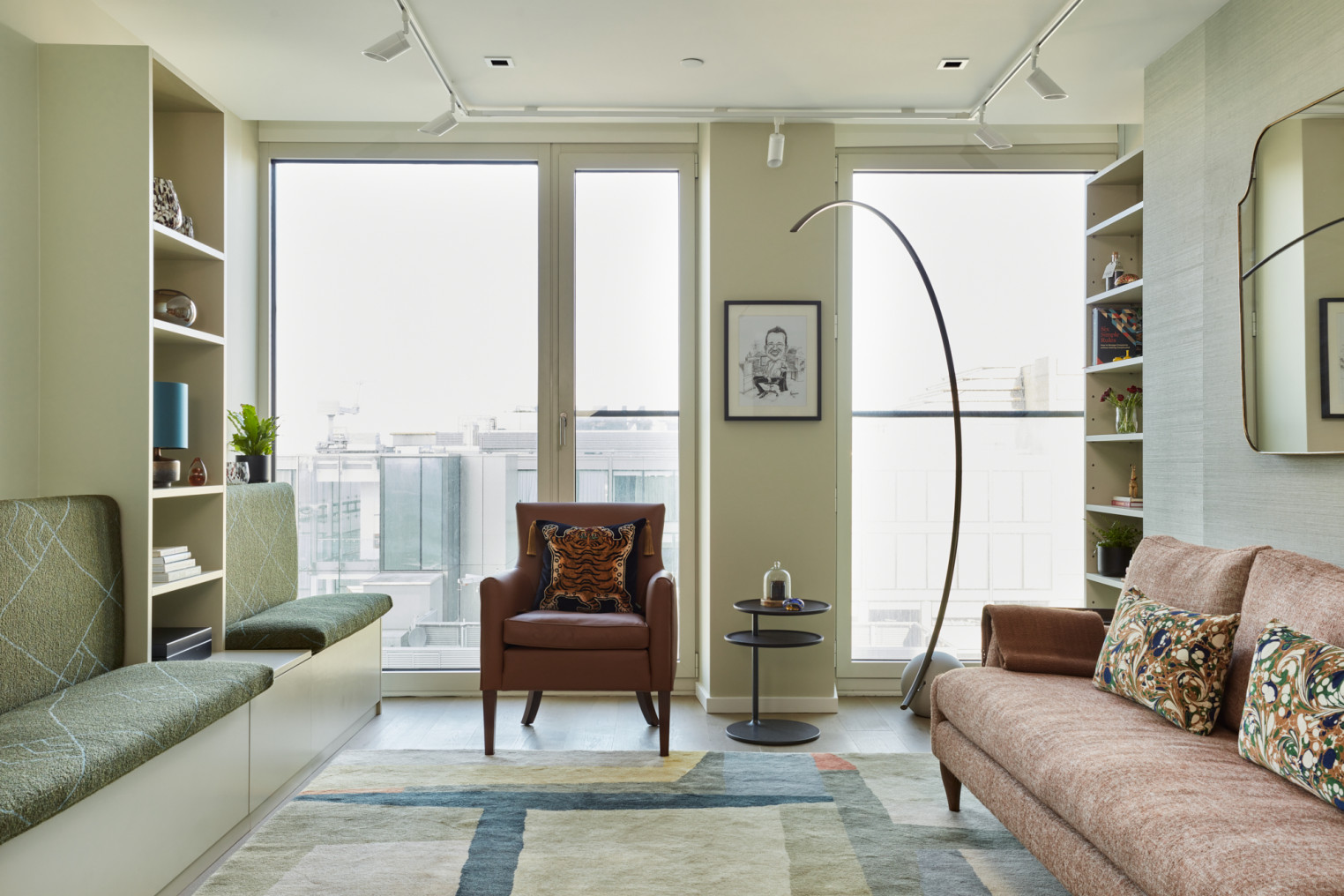 Sitting room in a contemporary home designed by Fiona Campbell Interior Design, Chelsea